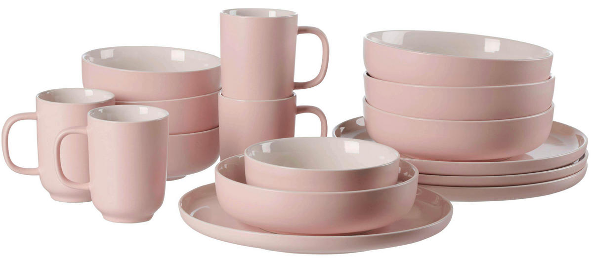 KOMBISERVICE Rosa JASPER 16-teilig 4 Personen  - Rosa, Design, Keramik (41/39/34cm) - Ritzenhoff Breker