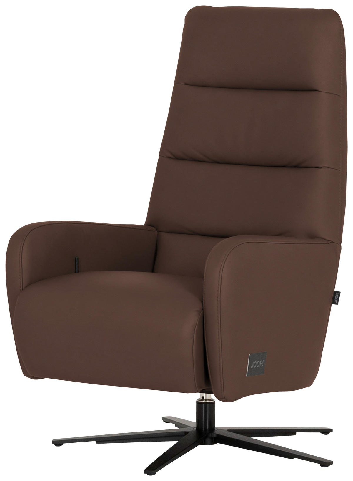 RELAXSESSEL Leder Mokka  - Schwarz/Mokka, Modern, Leder/Metall (66/110/83cm) - Joop!
