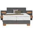 BOXSPRINGBETT 160/200 cm  in Eichefarben, Grau  - Eichefarben/Grau, Natur, Holz/Textil (160/200cm) - Valnatura