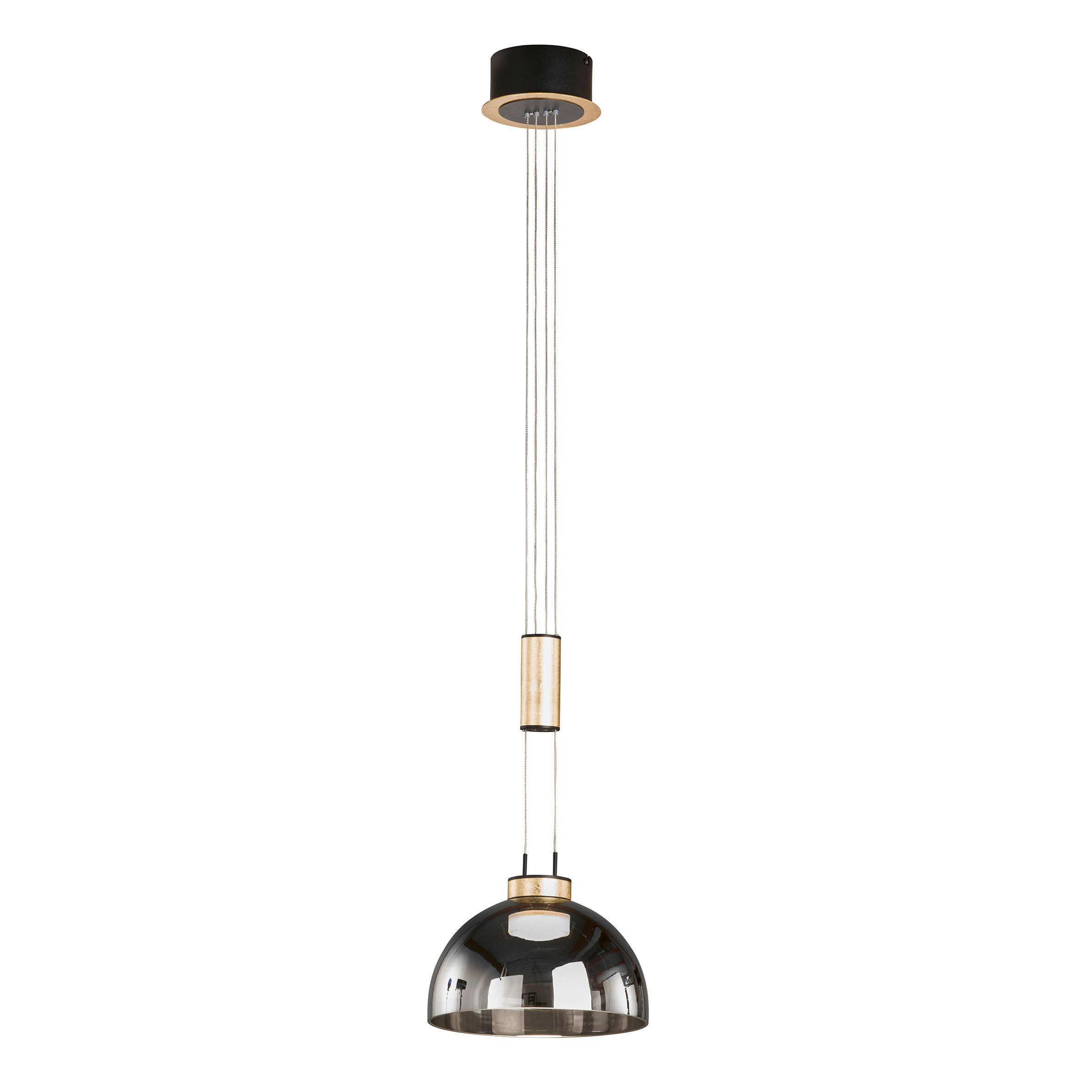 LED-PENDELLEUCHTE Avignon 25/115-170 cm   - Schwarz, KONVENTIONELL, Glas/Metall (25/115-170cm) - Fischer & Honsel