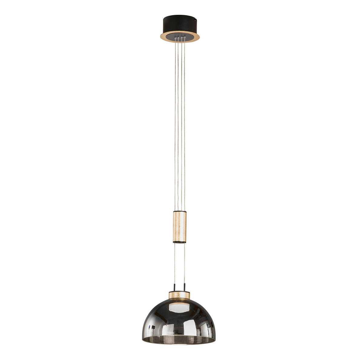 LED-PENDELLEUCHTE 25/115-170 cm    - Schwarz, Konventionell, Glas/Metall (25/115-170cm) - Fischer & Honsel