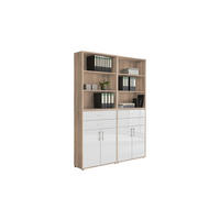 AKTENSCHRANK Eichefarben, Weiß Hochglanz  - Weiß Hochglanz/Eichefarben, MODERN, Holzwerkstoff (168,8/227,2/33cm) - MID.YOU