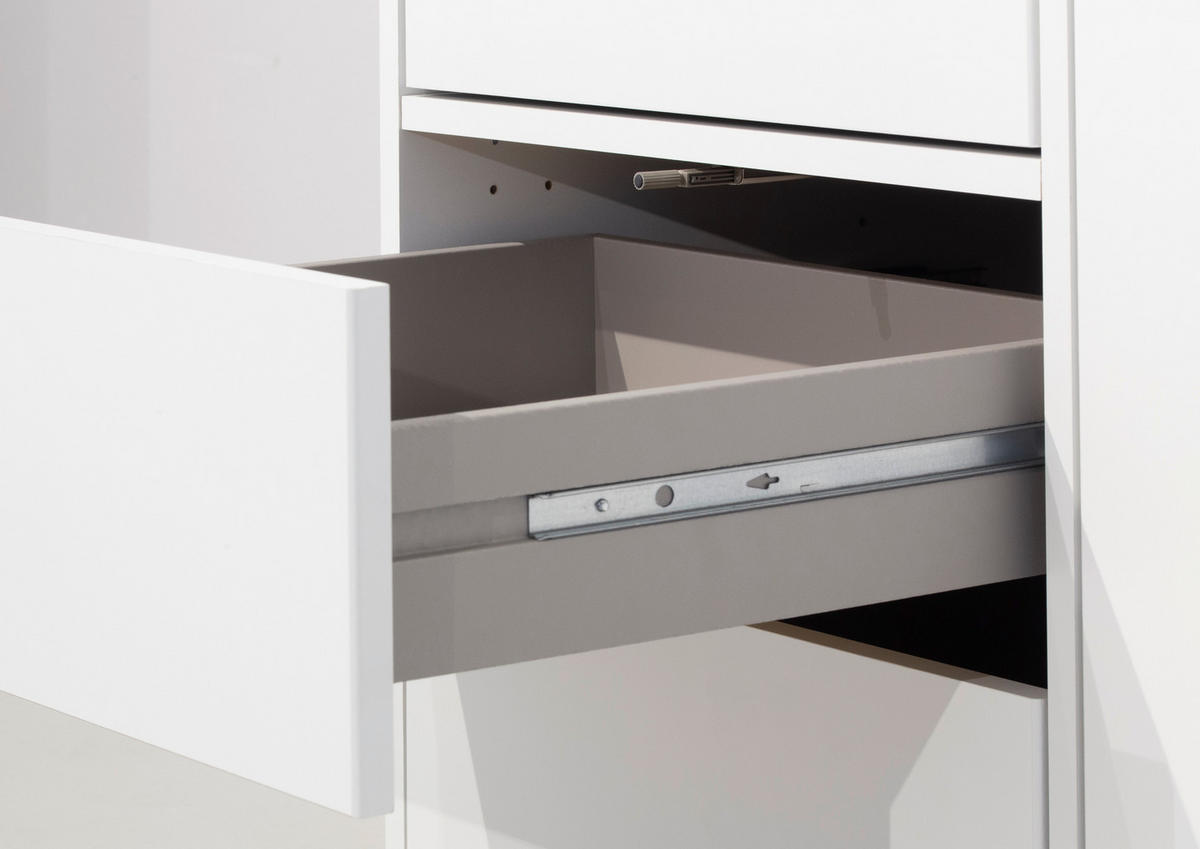 DREHTÜRENSCHRANK in Grau, Weiss  - Weiss/Grau, Modern, Holzwerkstoff (140/194/53cm) - Rauch Möbel