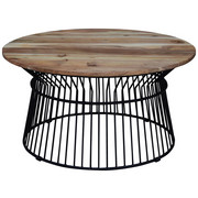 KONFERENČNÍ STOLEK - černá/barvy akácie, Design, kov/dřevo (85 85 43cm) - Carryhome