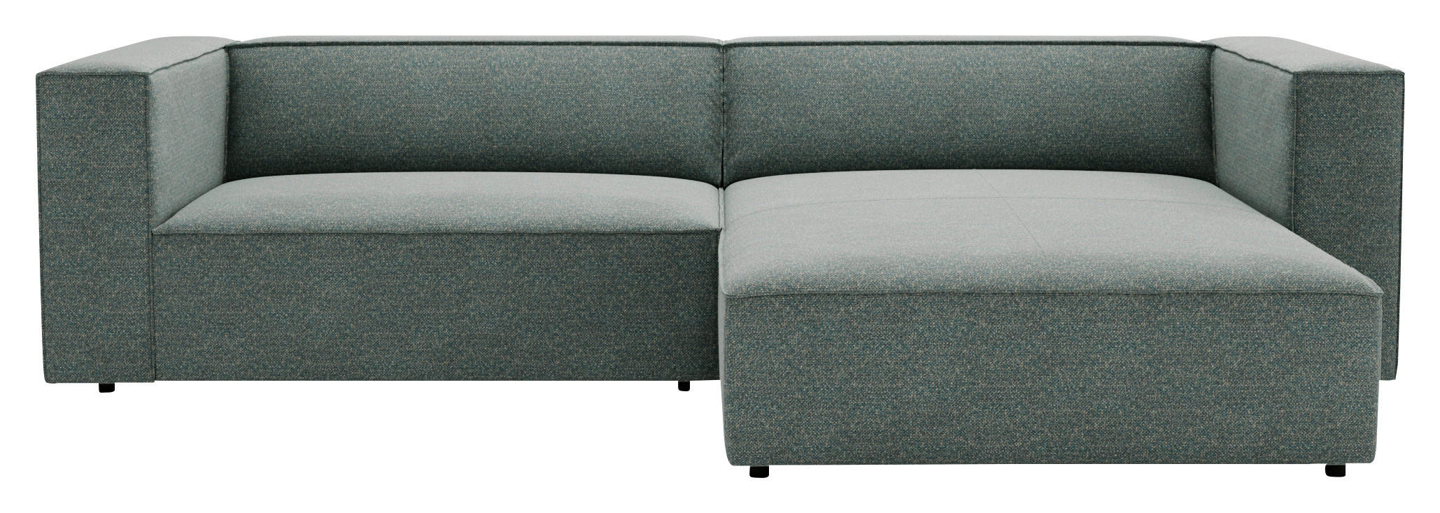 ECKSOFA Blau Flachgewebe  - Blau/Schwarz, Design, Kunststoff/Textil (278/174cm) - Livetastic