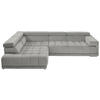 ECKSOFA Silberfarben, Hellgrau Mikrofaser  - Chromfarben/Silberfarben, Design, Textil/Metall (222/326cm) - Beldomo Speed