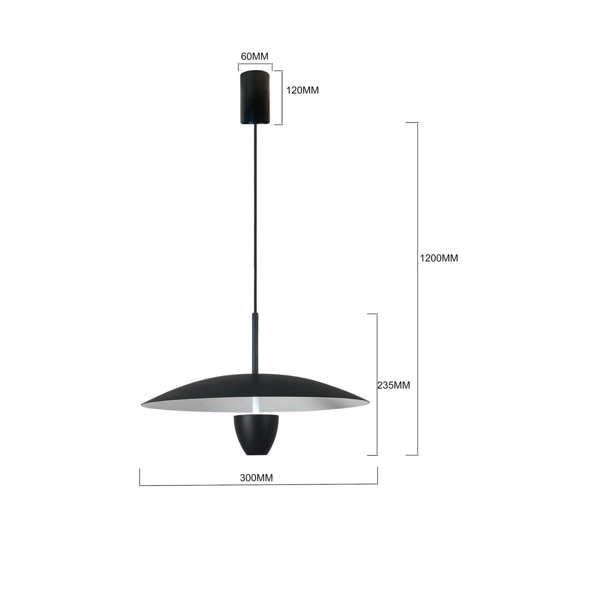 LED-HÄNGLAMPA Ufo 30/120 cm  - svart, Design, metall (30/120cm)
