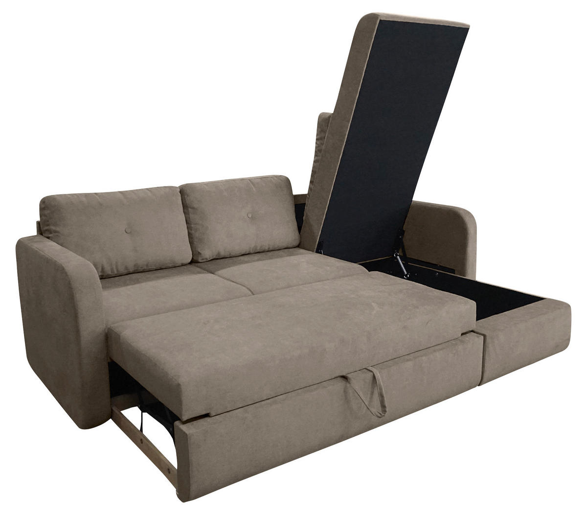 KUTNA GARNITURA tekstil  taupe   - crna/taupe, Trend, tekstil/plastika (214/144cm) - Livetastic