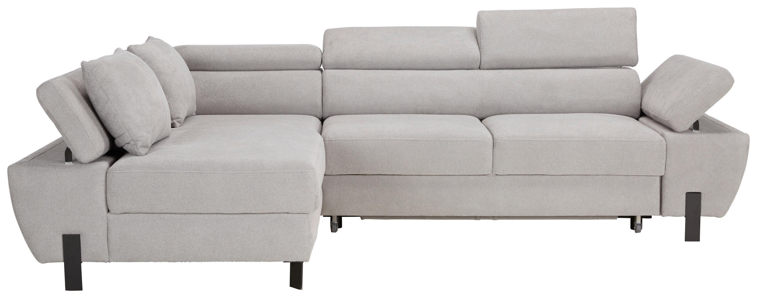 HÖRNSOFFA i vävt tyg grå  - ljusgrå/svart, Modern, metall/trämaterial (93/75-90/277cm) - MID.YOU