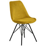 STUHL     - Gelb/Schwarz, KONVENTIONELL, Textil/Metall (48,5/85,5/54cm) - Carryhome