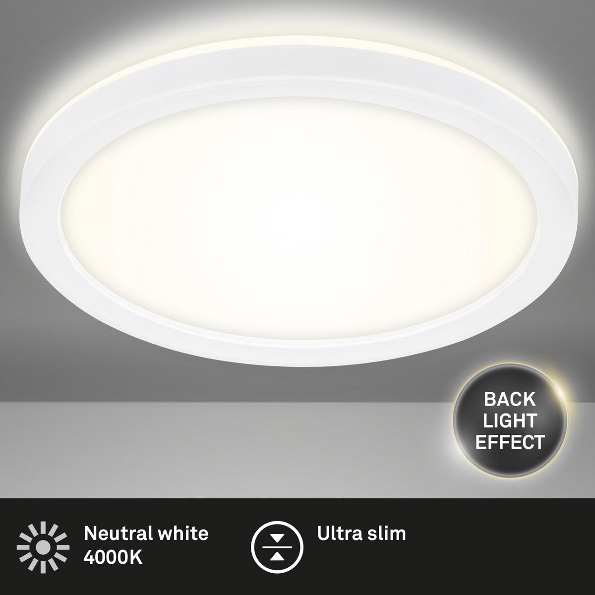 LED-PANEL  Slim 12 W/1400 lm/4000 K/230 V/ - bela, Basics, umetna masa (19/2,8cm)
