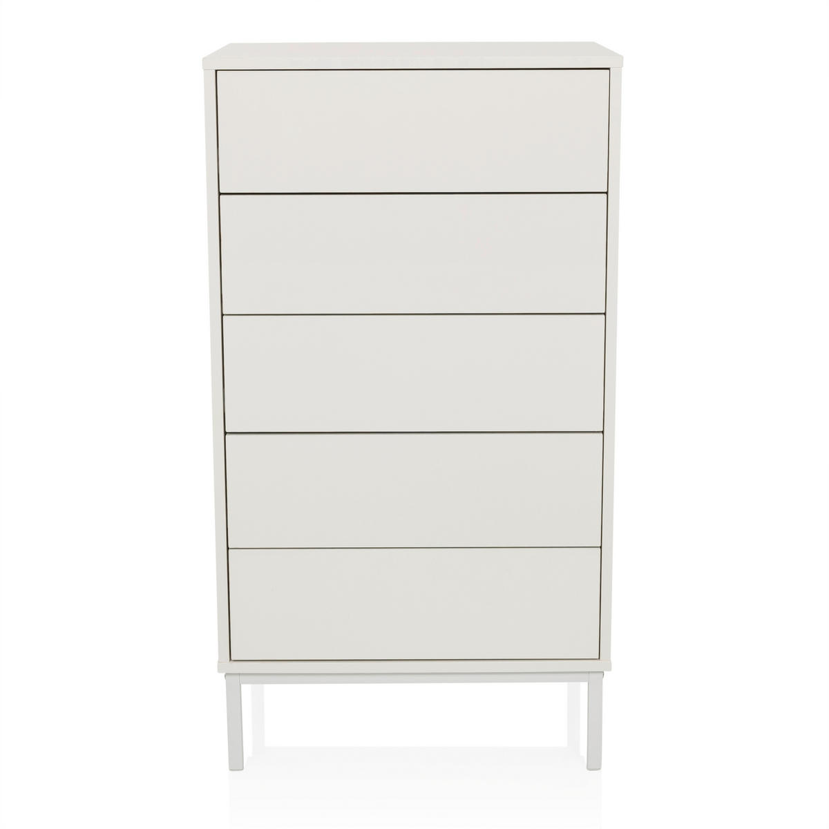 KOMMODE , 55/100/40 cm, 5 Schublade(n)  - Weiß, MODERN, Holzwerkstoff/Metall (55/100/40cm) - MID.YOU