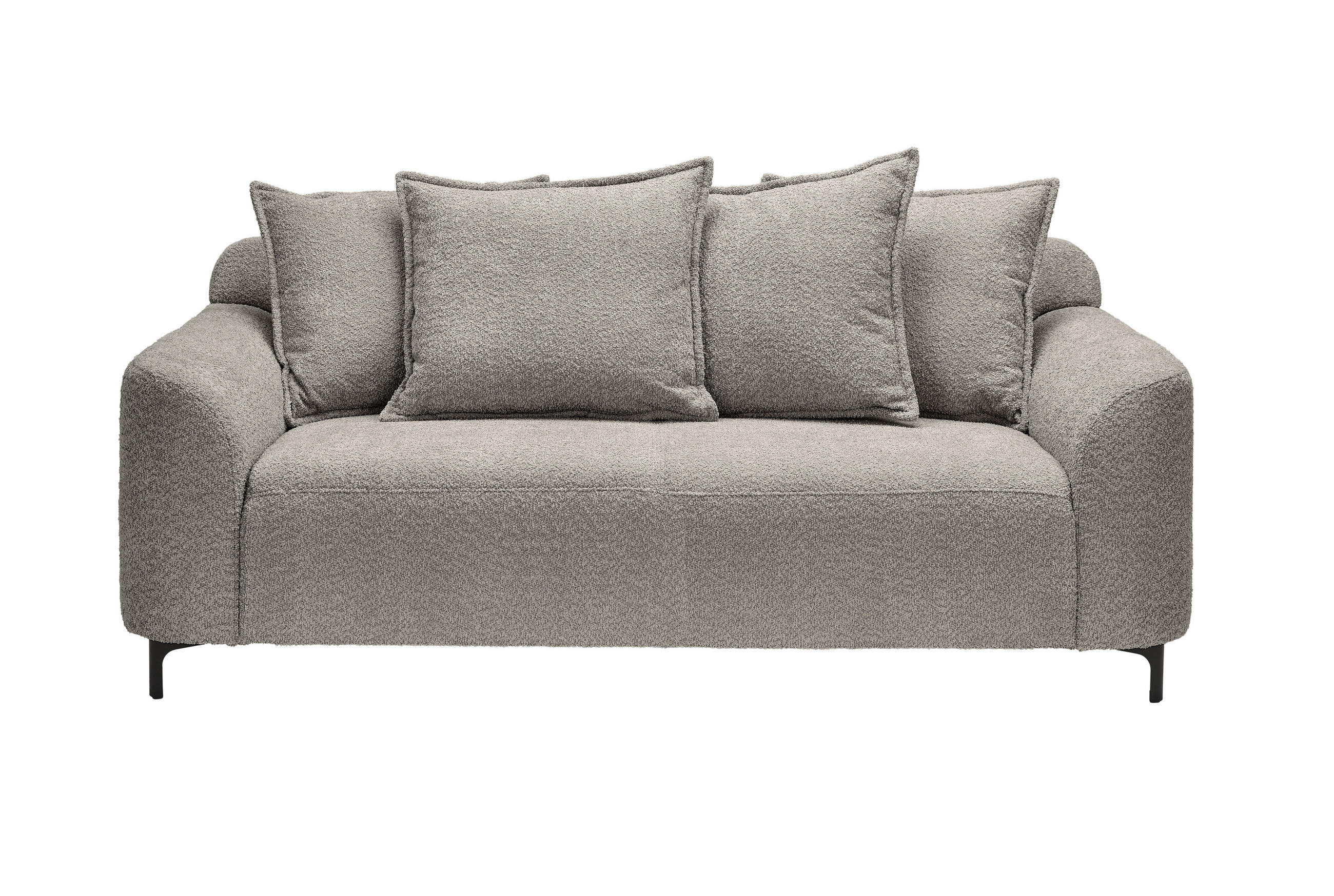 2,5-SITZER Chenille Grau  - Schwarz/Grau, KONVENTIONELL, Textil/Metall (200/84/99cm) - Carryhome