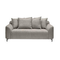 2,5-SITZER Chenille Grau  - Schwarz/Grau, KONVENTIONELL, Textil/Metall (200/84/99cm) - Carryhome