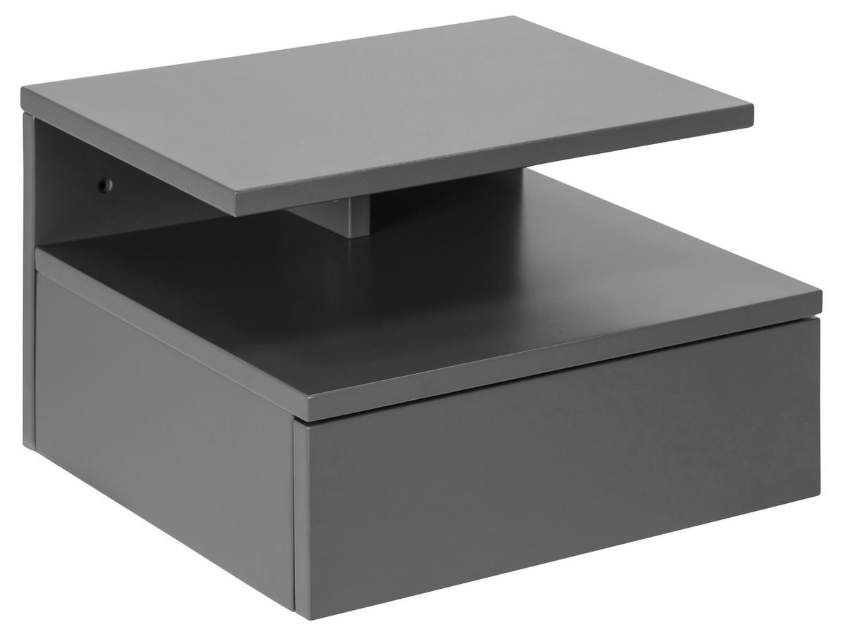 NACHTSCHRANK 35/22,5/32 cm  - Grau, Design, Holzwerkstoff (35/22,5/32cm)