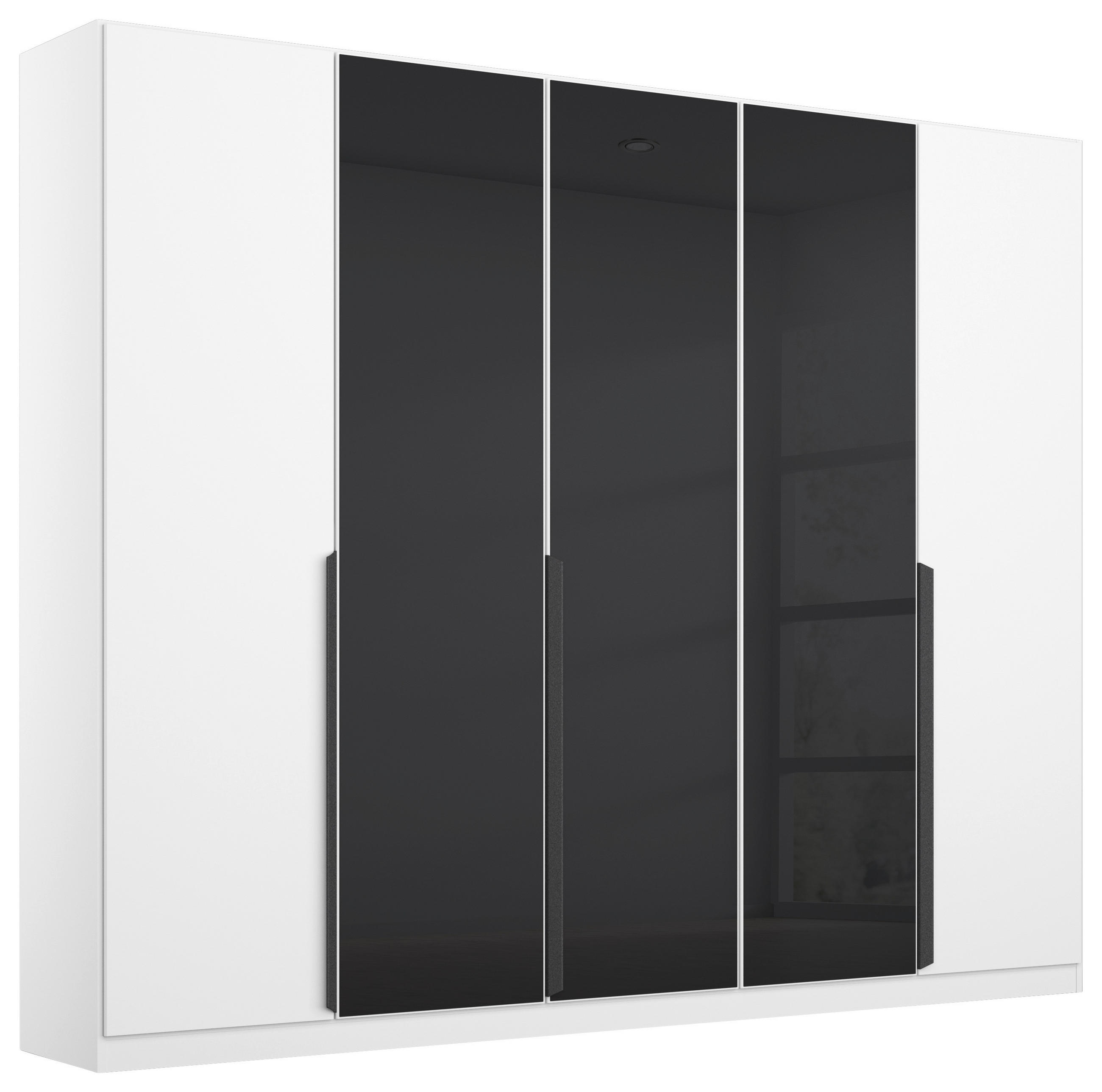 DREHTÜRENSCHRANK 225/210/54 cm,  in Anthrazit, Weiß, 5  - Anthrazit/Weiß, MODERN, Glas/Holzwerkstoff (225/210/54cm) - Rauch Möbel