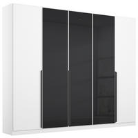 DREHTÜRENSCHRANK 225/210/54 cm,  in Weiß, Anthrazit, 5 Tür(en)  - Anthrazit/Weiß, MODERN, Glas/Holzwerkstoff (225/210/54cm) - Rauch Möbel