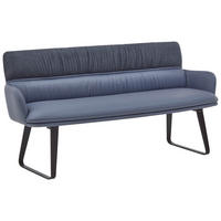 SITZBANK 180/86/68 cm  in Hellgrau  - Hellgrau/Schwarz, Design, Textil/Metall (180/86/68cm) - Valdera