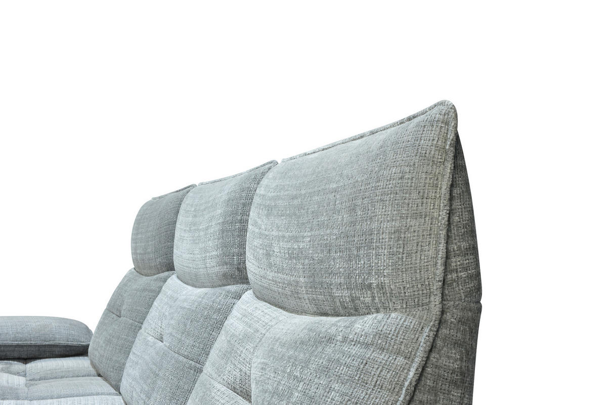 ECKSOFA Hellgrau Chenille  - Hellgrau/Schwarz, Design, Kunststoff/Textil (162/314cm) - Livetastic