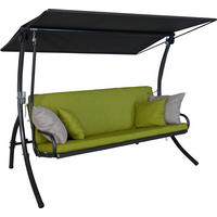 HOLLYWOODSCHAUKEL 210/160/145 cm  - Dunkelgrau/Limette, Basics, Textil/Metall (210/160/145cm) - Boxxx