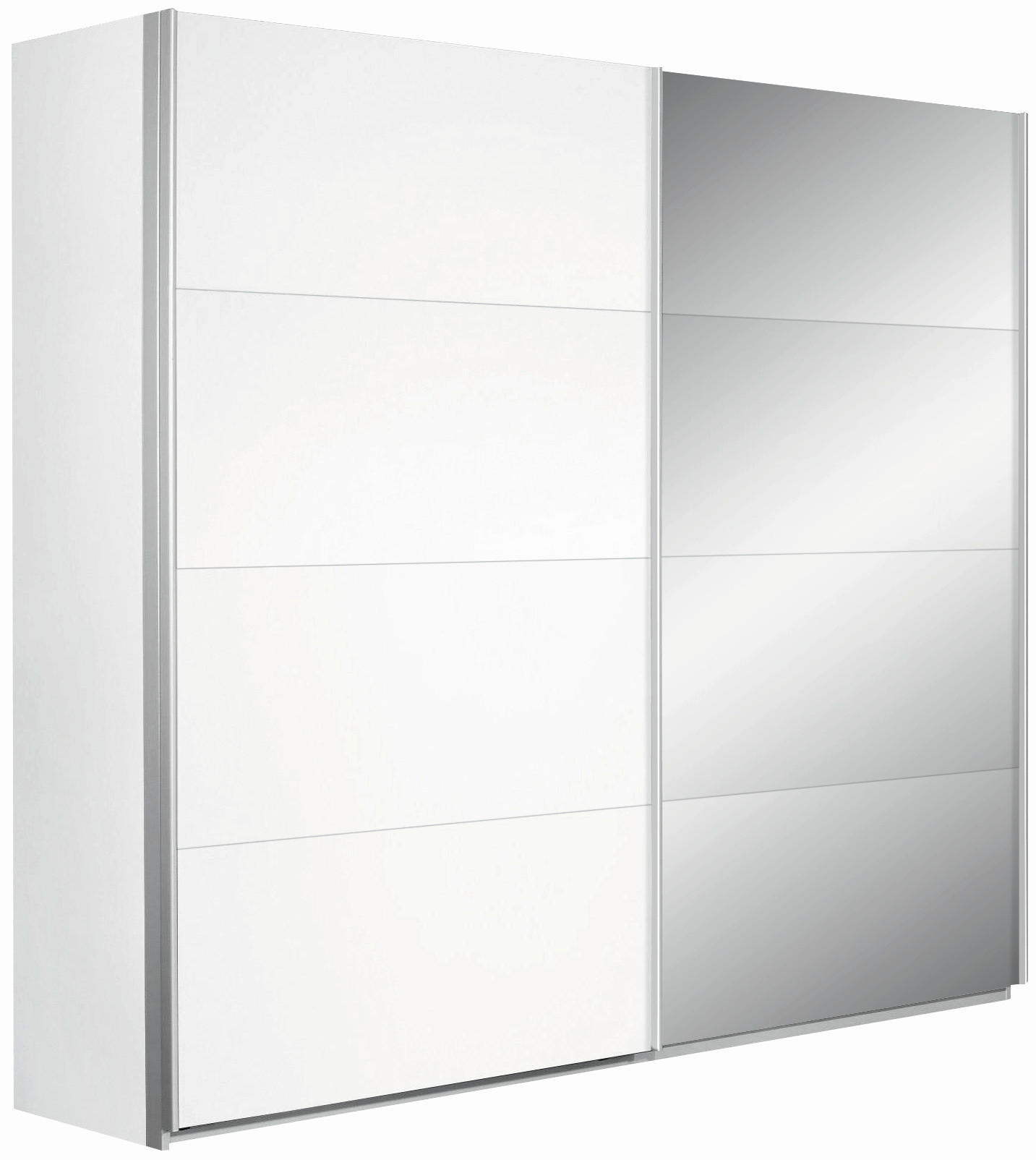GARDEROB MED SKJUTDÖRRAR 226/210/62 cm 2-dörrar - vit/aluminiumfärg, Design, metall/trämaterial (226/210/62cm) - Xora