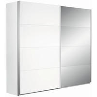 SCHWEBETÜRENSCHRANK 226/210/62 cm 2-türig Weiß  - Alufarben/Weiß, Design, Glas/Holzwerkstoff (226/210/62cm) - Carryhome