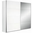 SCHWEBETÜRENSCHRANK 226/210/62 cm 2-türig Weiß  - Alufarben/Weiß, Design, Glas/Holzwerkstoff (226/210/62cm) - Carryhome
