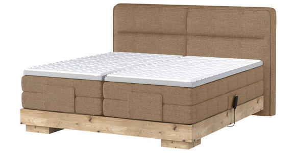 BOXSPRINGBETT 180/200 cm  in Eichefarben, Rostfarben  - Eichefarben/Rostfarben, Natur, Holz/Textil (180/200cm) - Valnatura