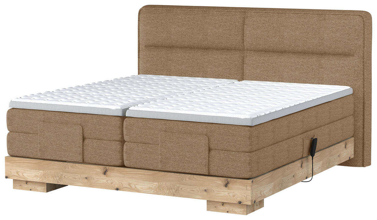BOXSPRINGBETT 160/200 cm  in Eichefarben, Rostfarben  - Eichefarben/Rostfarben, Natur, Holz/Holzwerkstoff (160/200cm) - Valnatura