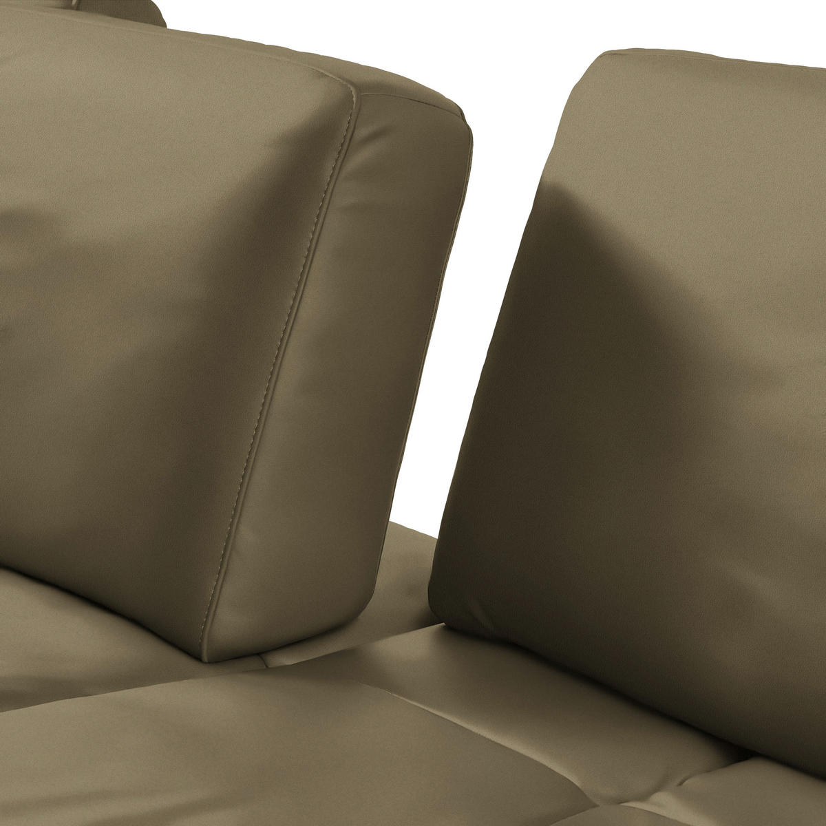 ECKSOFA in Echtleder Olivgrün  - Bronzefarben/Olivgrün, Design, Leder/Holz (176/314cm) - Valnatura