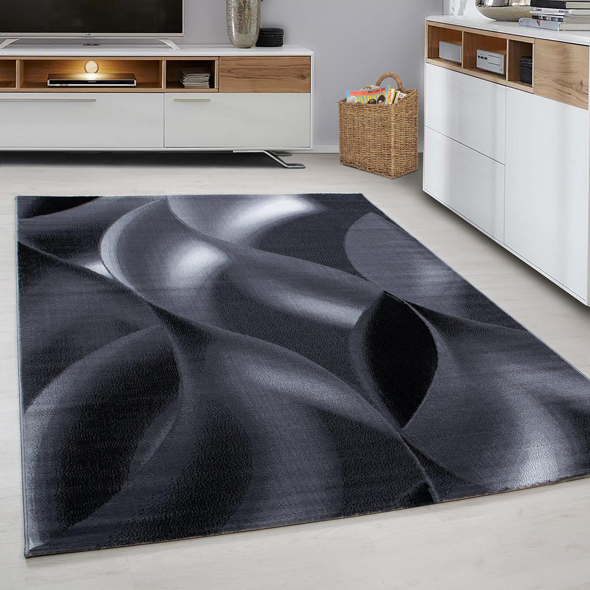 TKANÝ KOBEREC, 160/230 cm, čierna - čierna, Konventionell, textil (160/230cm) - Novel