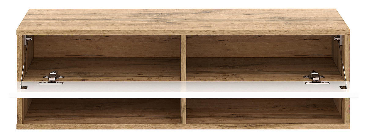 LOWBOARD DERBY  in 100/31,5/32,5 cm  - Weiß Hochglanz/Eiche Wotan, Design, Holzwerkstoff (100/31,5/32,5cm) - Livetastic