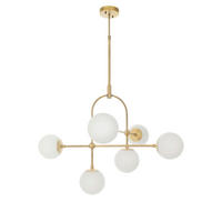 HÄNGELEUCHTE 86/127 cm  - Messingfarben/Opal, KONVENTIONELL, Glas (86/127cm) - ENDON