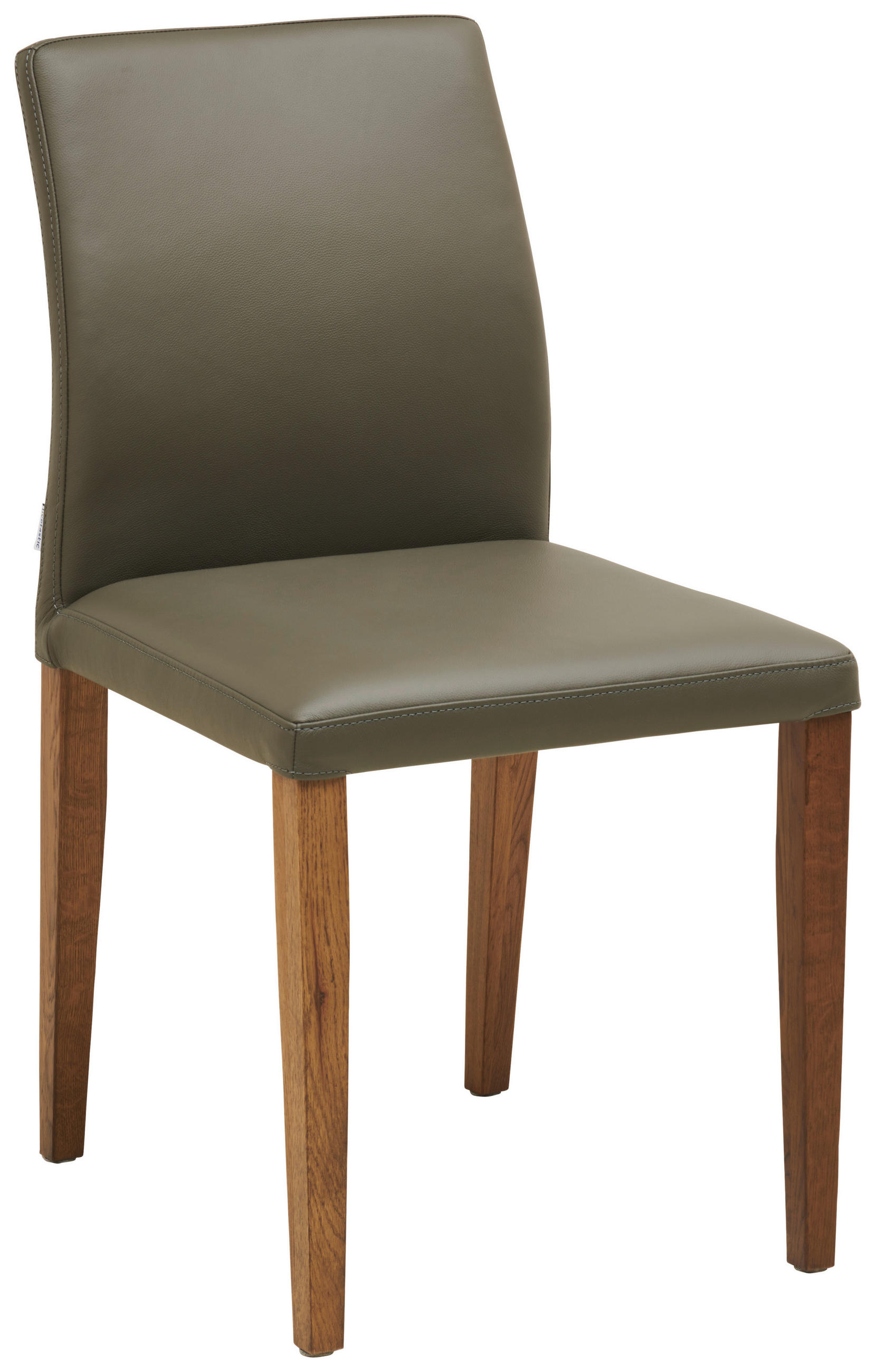 STUHL Echtleder Anthrazit  - Anthrazit/Walnussfarben, MODERN, Leder (47,5/87/57,5cm) - Livetastic