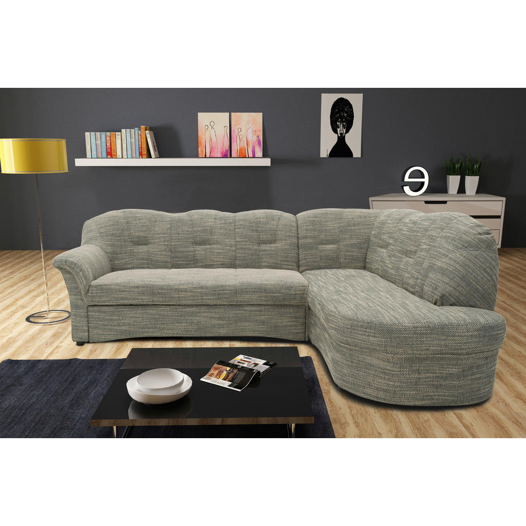 Thumbnail - Mid.you Ecksofa, Grau, Weiß, Textil, Uni, 4-Sitzer, L-Form, 243x180 cm, Made in EU, FSC Mix, Rücken echt, Wohnzimmer, So...