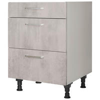 KOCHFELDUMBAUSCHRANK 60/87/56 cm  Hellgrau  - Edelstahlfarben/Hellgrau, Modern, Holzwerkstoff/Metall (60/87/56cm) - Nobilia