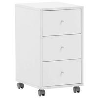 ROLLCONTAINER Weiß  - Silberfarben/Weiß, MODERN, Holzwerkstoff/Kunststoff (32,6/59,7/39,1cm) - MID.YOU