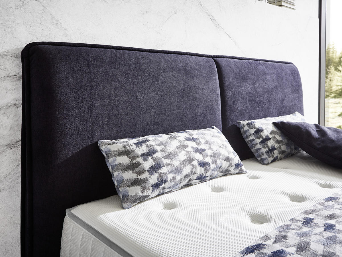 BOXSPRINGBETT 180/200 cm  in Anthrazit  - Anthrazit/Silberfarben, Konventionell, Textil/Metall (180/200cm) - Ambiente