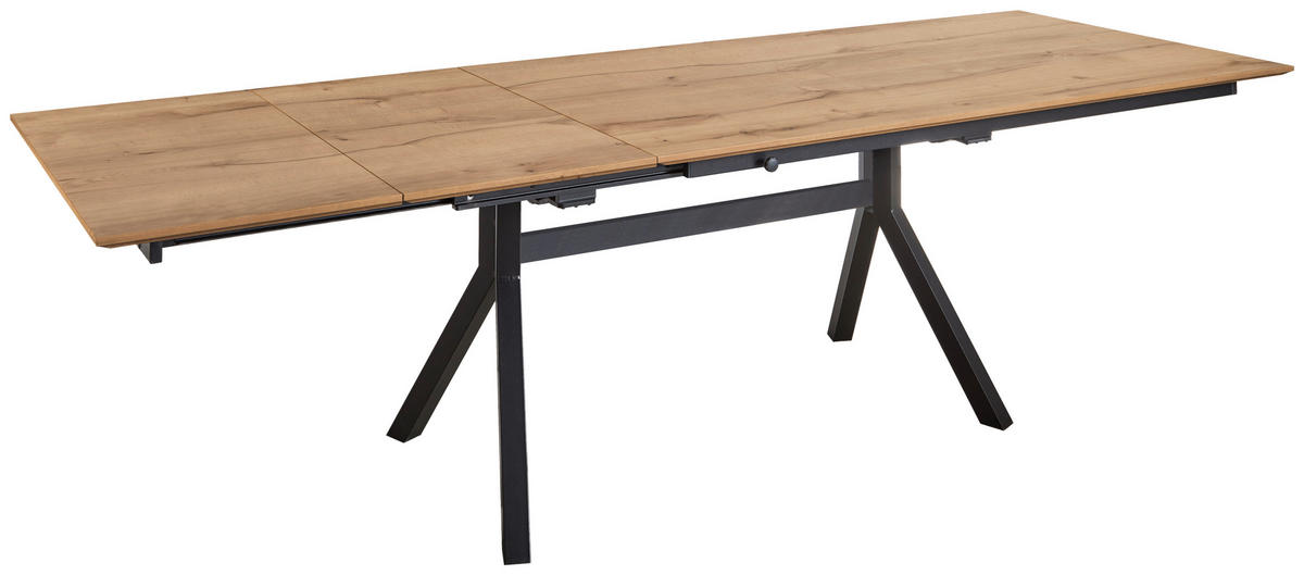 ESSTISCH in Metall, Holzwerkstoff 200-300/95/76 cm  - Eichefarben, Basics, Holzwerkstoff/Metall (200-300/95/76cm) - Celina Home