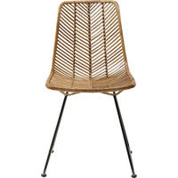 STUHL  in Schmiedeeisen Holz, Metall  - Schwarz/Braun, Trend, Holz/Metall (44,45/85,73/54,61cm) - Kare-Design