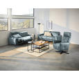 2,5-SITZER in Leder Blau  - Blau/Schwarz, Design, Leder/Metall (200/102/92cm) - Johann Jakob