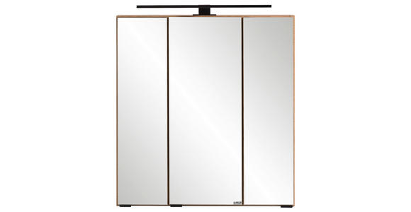 SPIEGELSCHRANK 60/64/20 cm  - Eiche Wotan/Schwarz, ROMANTIK / LANDHAUS, Glas/Holzwerkstoff (60/64/20cm) - Xora