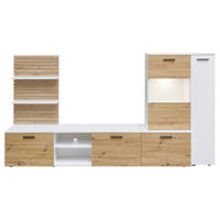 DNEVNI REGAL,  bela, hrast artisan  - črna/bela, Moderno, umetna masa/steklo (250/135/38cm) - Carryhome