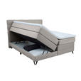 BOXSPRINGBETT 160/200 cm  in Grau  - Schwarz/Grau, KONVENTIONELL, Textil/Metall (160/200cm) - Carryhome