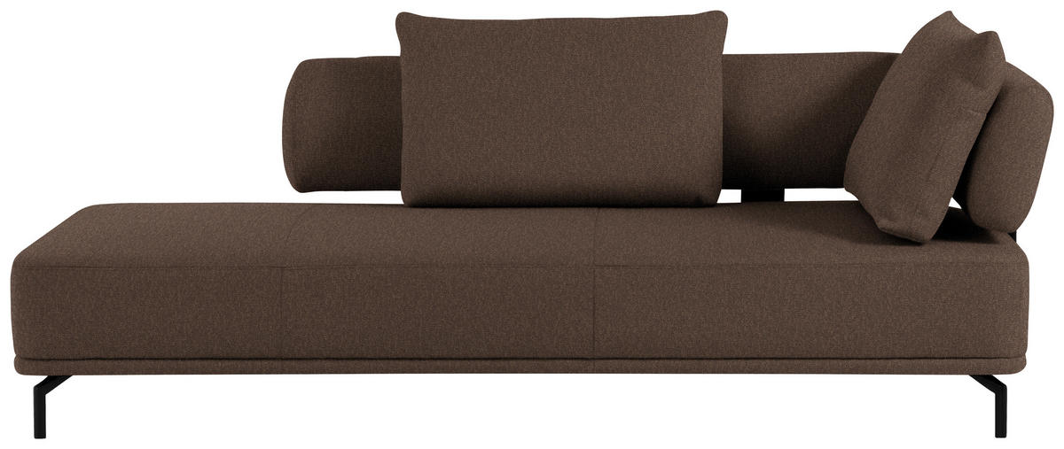 RÉCAMIERE in Flachgewebe Braun  - Schwarz/Braun, Design, Textil/Metall (227/89/101cm) - Dieter Knoll