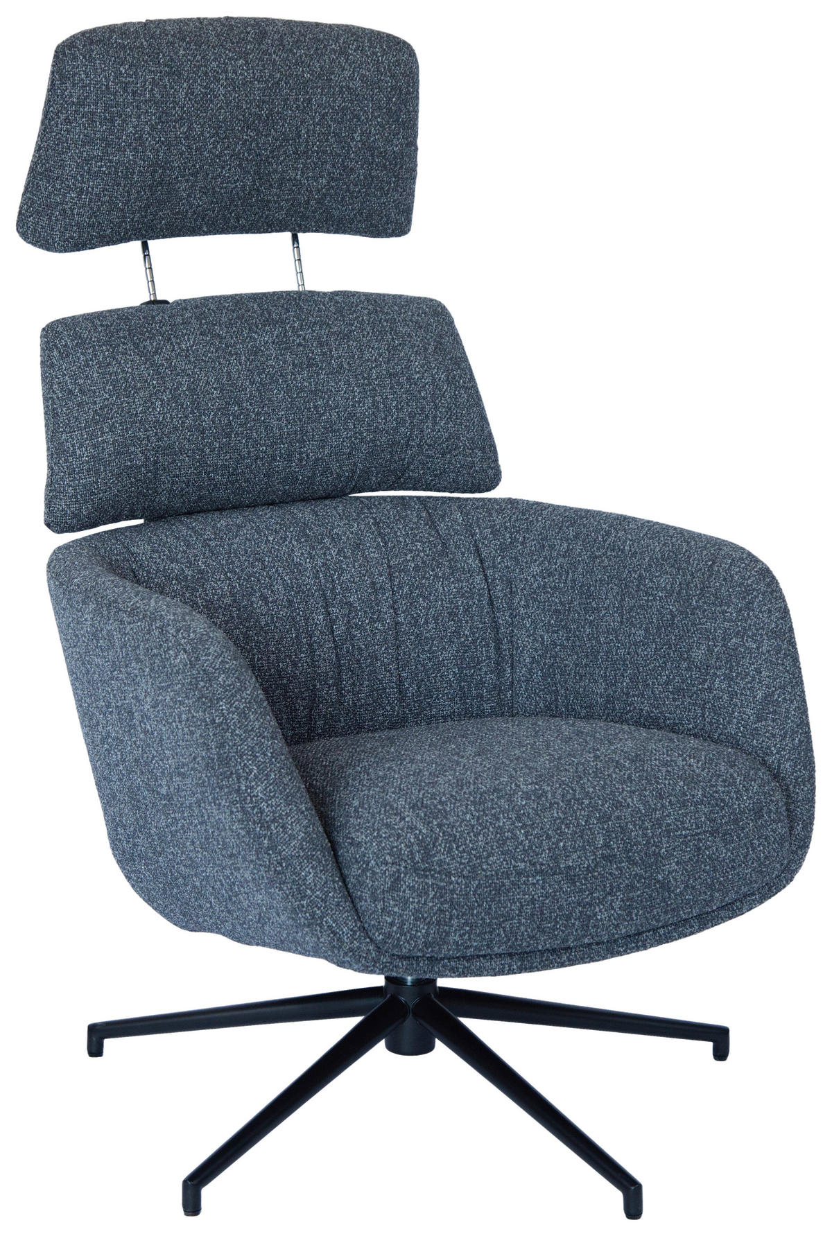 RELAXSESSELSET Webstoff Hocker, Kopfteilverstellung    - Schwarz/Grau, Design, Textil/Metall (73/110/87cm) - Dieter Knoll