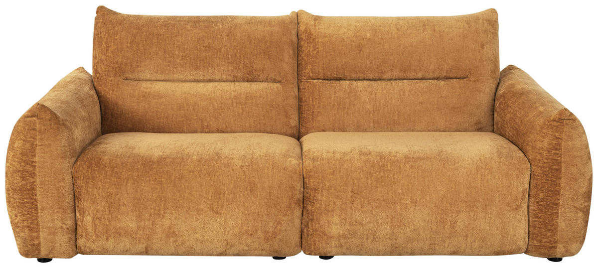 2-SITZER-SOFA Chenille Goldfarben  - Goldfarben/Schwarz, MODERN, Kunststoff/Textil (216/89/92cm) - MID.YOU