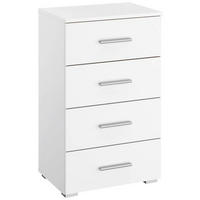 KOMMODE 47/81/42 cm  in Weiss  - Weiss/Alufarben, Konventionell, Holzwerkstoff/Kunststoff (47/81/42cm) - Rauch Möbel