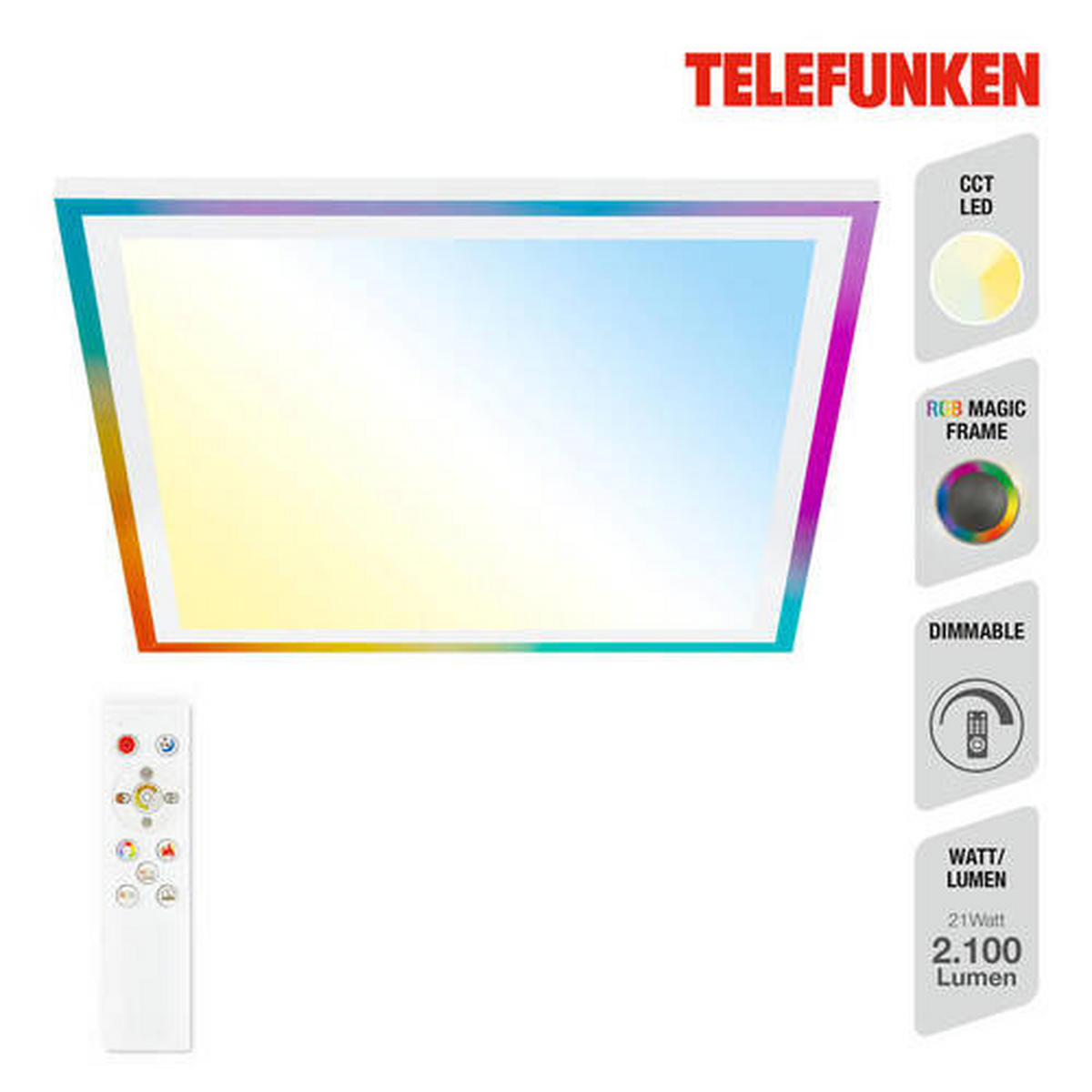 LED PANEL  - bijela, Trend, metal/plastika (47/47/7cm)