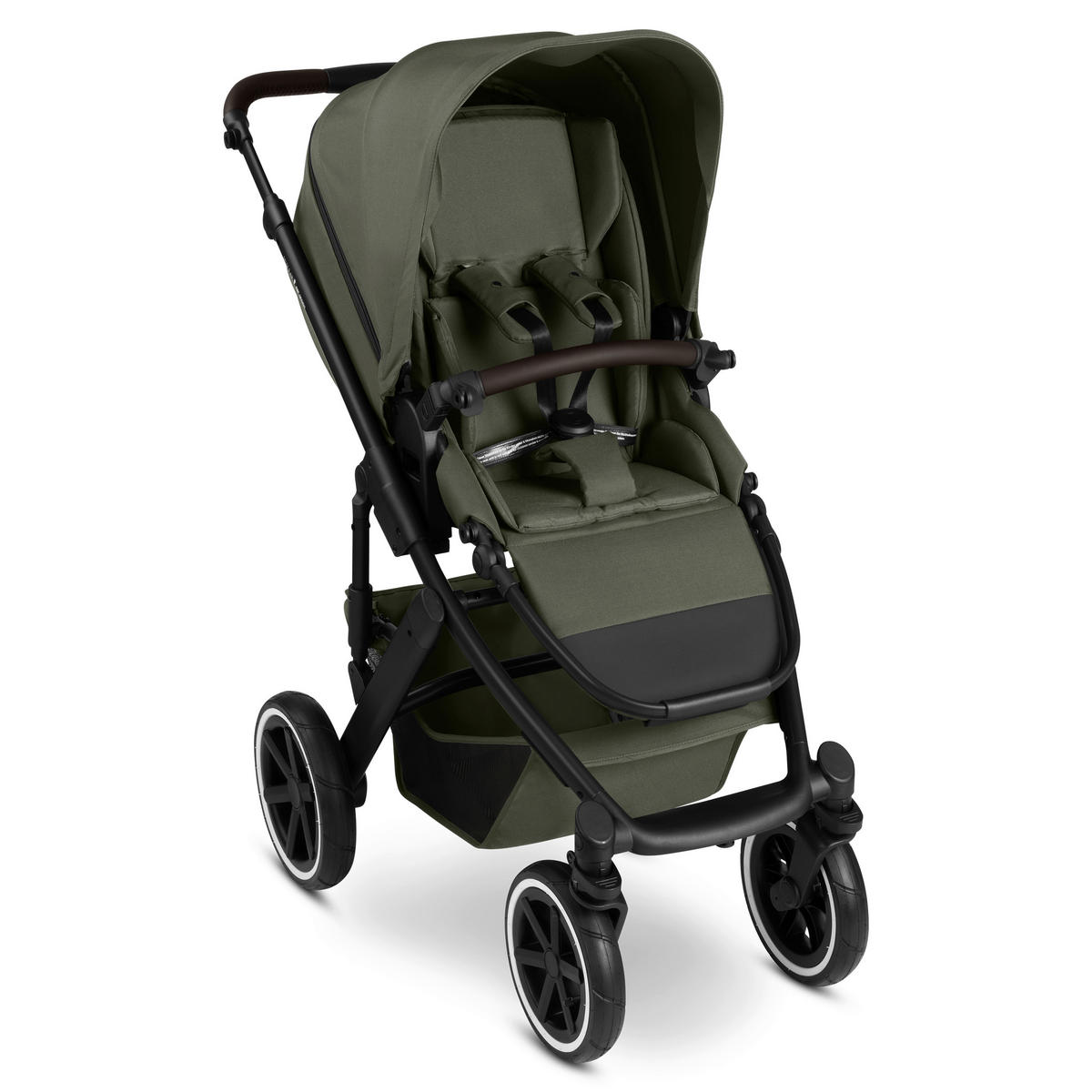 KINDERWAGENSET Salsa 5 Air 3in1 Set Calla  - Schwarz/Olivgrün, Basics, Textil/Metall (63/118/95.5cm) - ABC Design